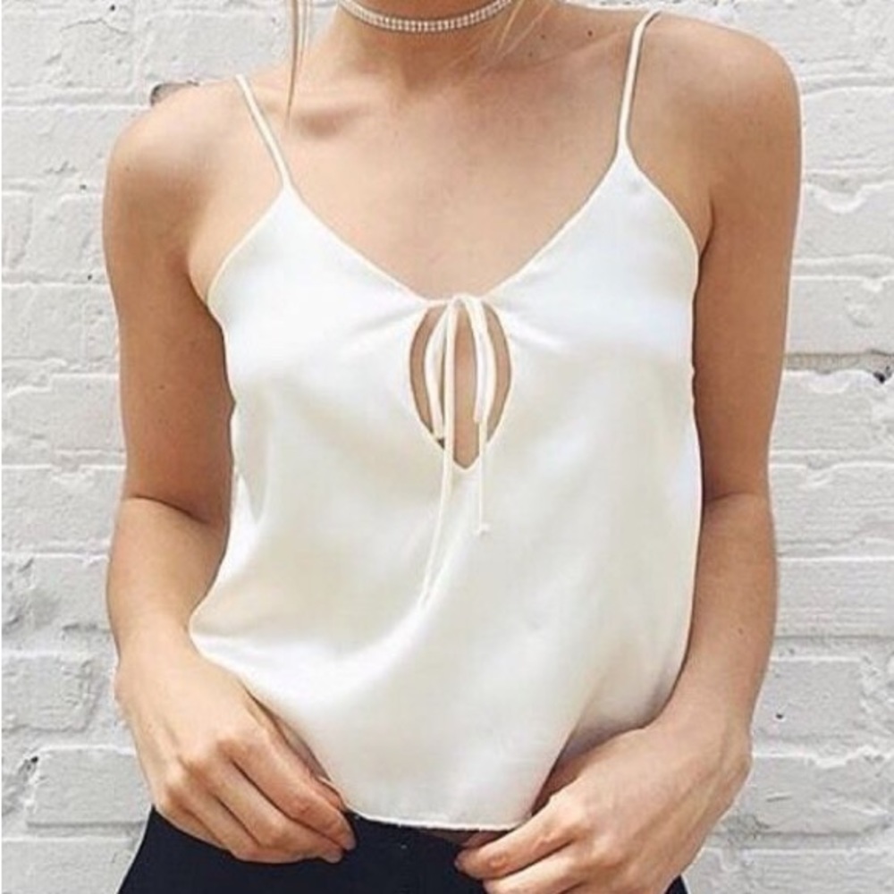 Brandy Melville Ace white tank top